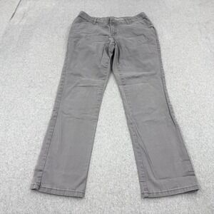 Lee Pants Womens 8 Short Grey Flat Front Essential Chino Office Basic
